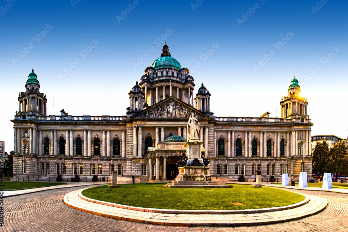 The dome and grounds of Belfast City Hall