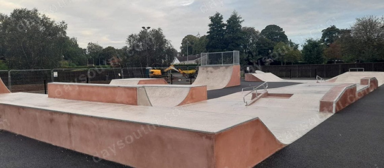 The concrete skate park at People's Park, Ballymena.
