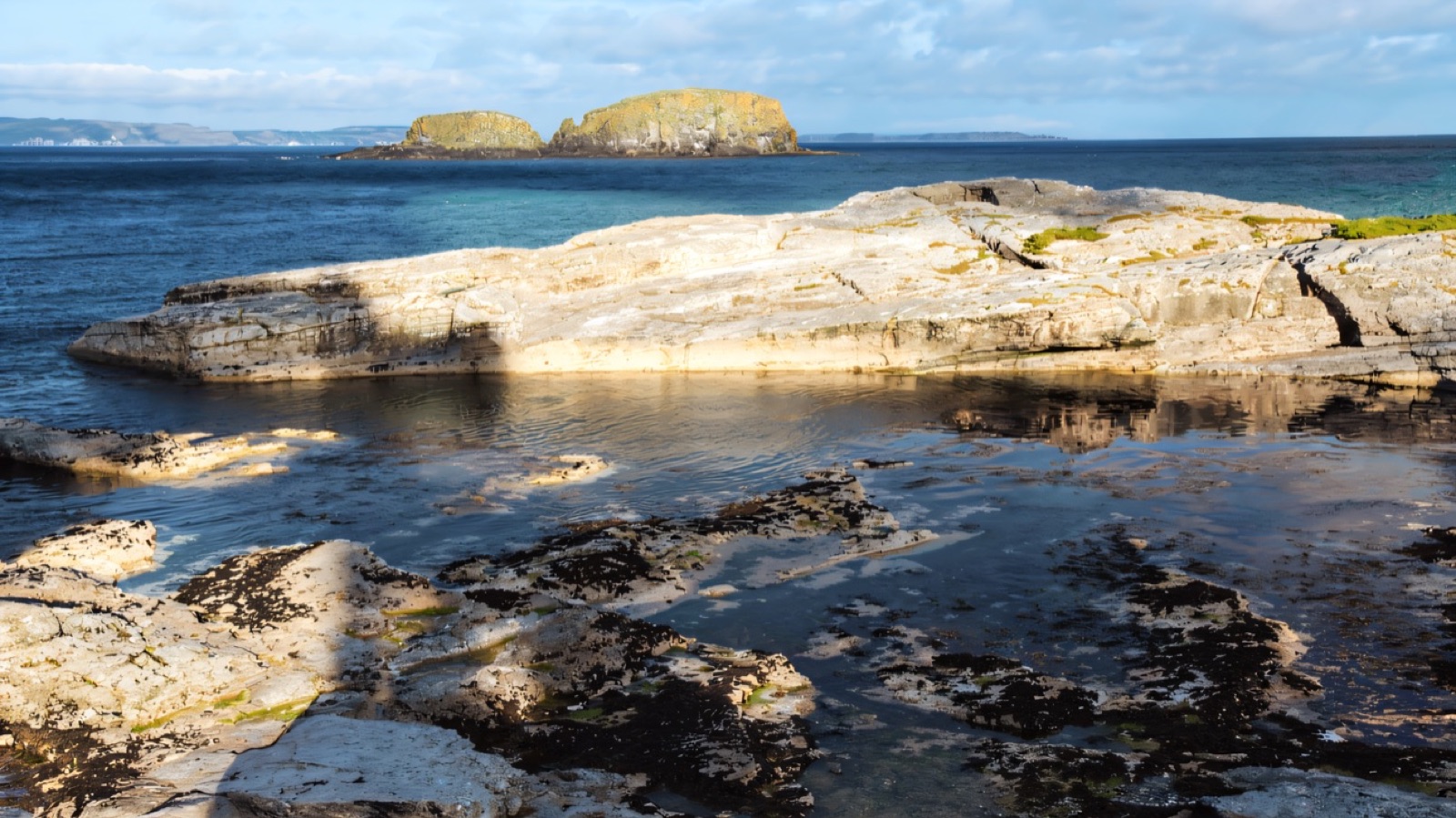 Rock pools at Ballintoy at low tide