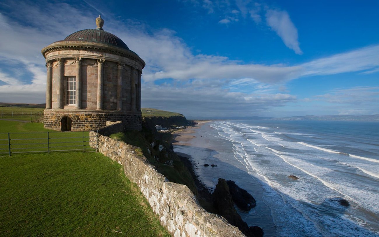 Mussenden Temple on the clifftop above Downhill