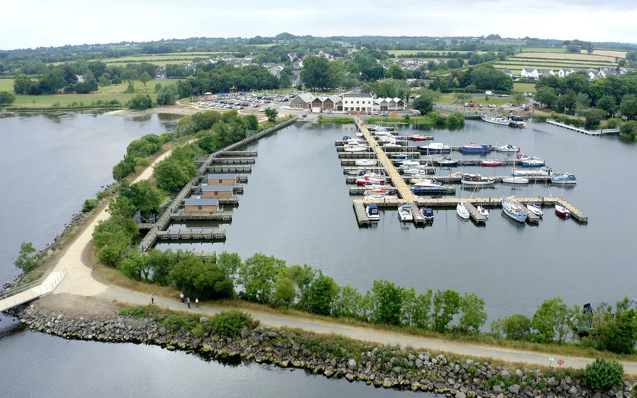 The marina and Lough Neagh shore at Ballyronan