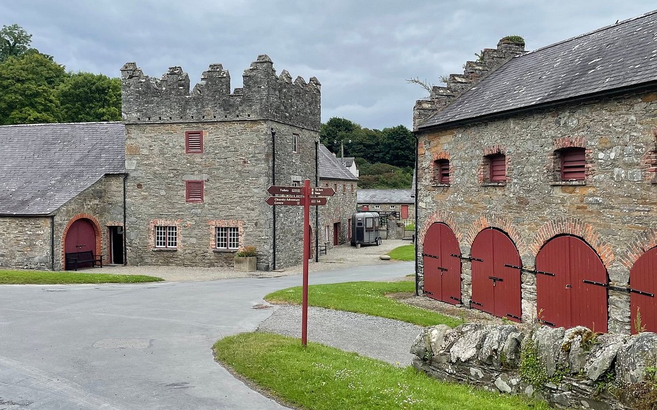 The mansion and farmyard at Castle Ward on Strangford Lough