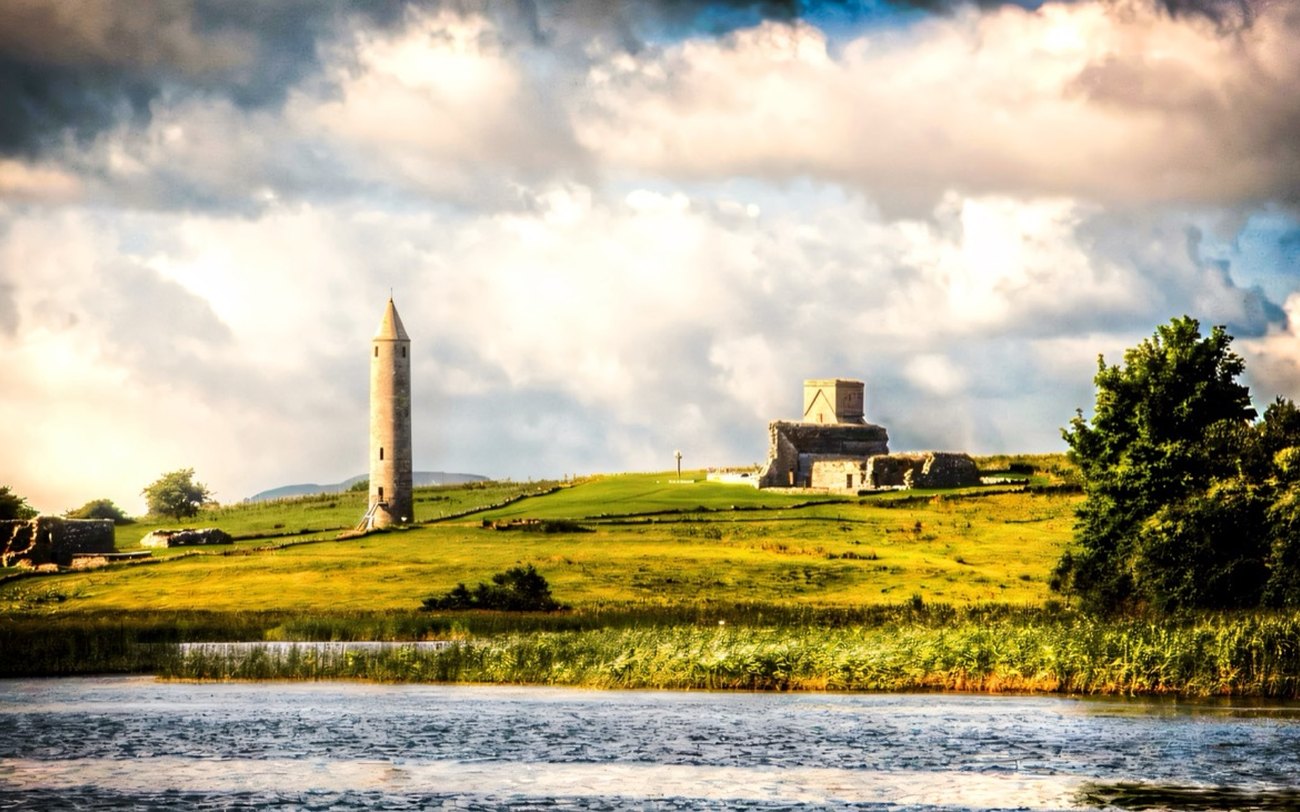 The round tower on Devenish Island, Lough Erne