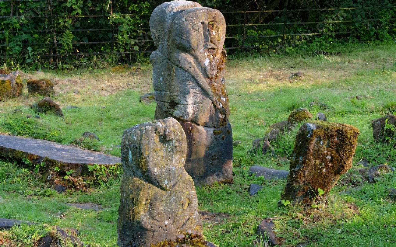 The two-faced Janus figure at Caldragh, Boa Island