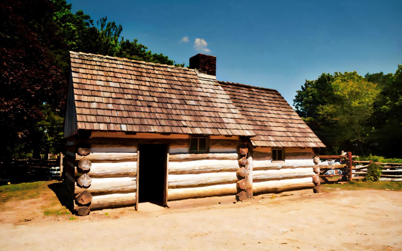 A thatched cottage at the Ulster American Folk Park, Omagh