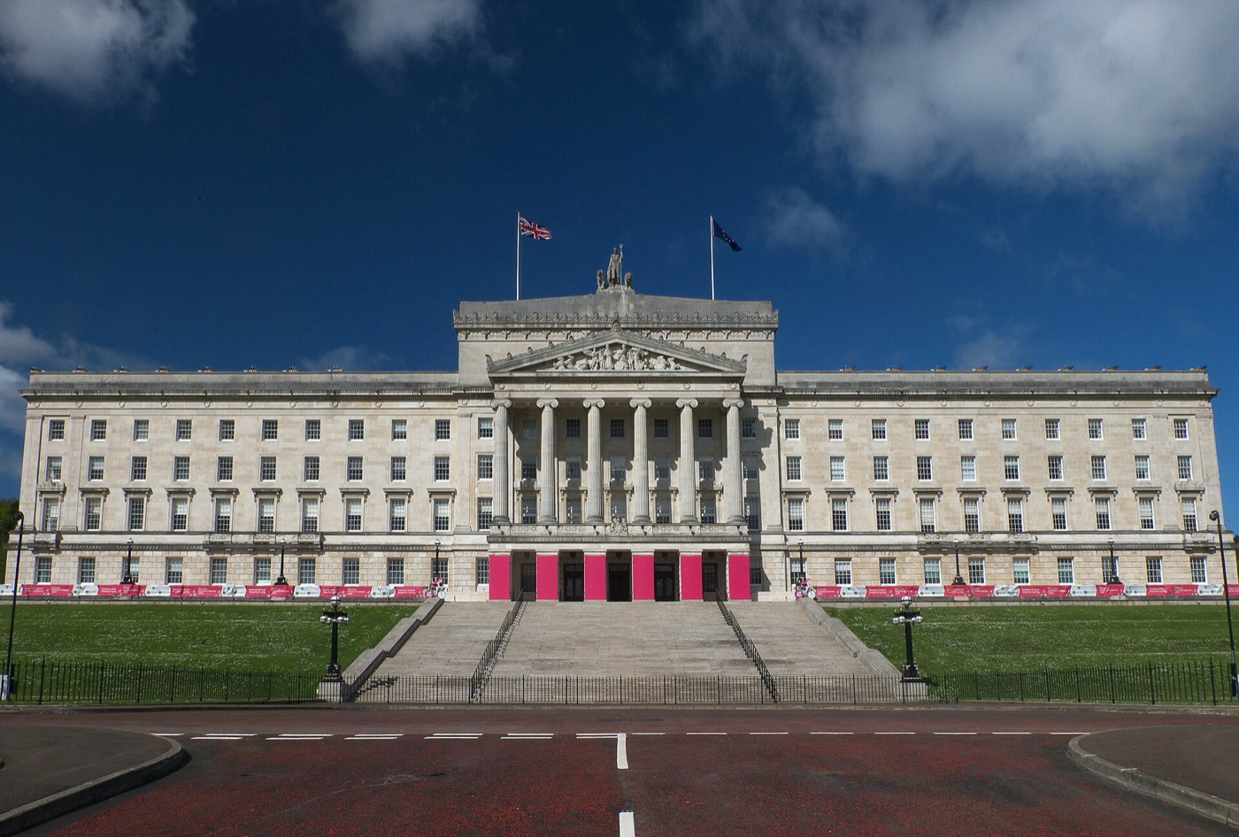 Parliament Buildings at the top of the Stormont estate