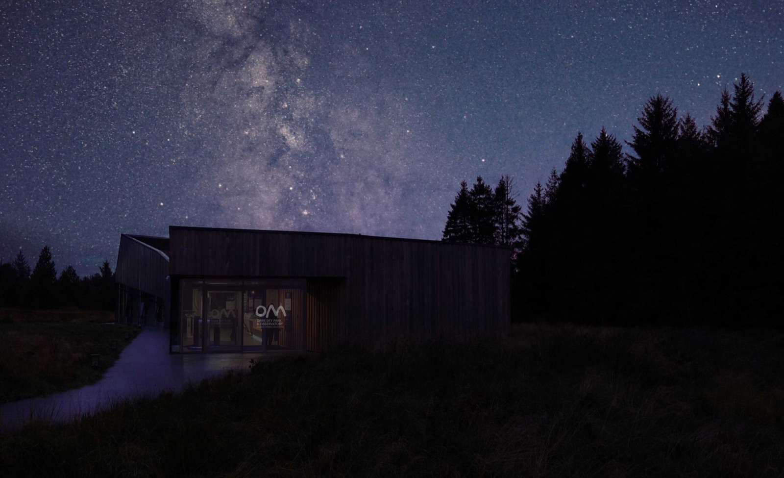 The OM Dark Sky Observatory under the Milky Way at Davagh Forest