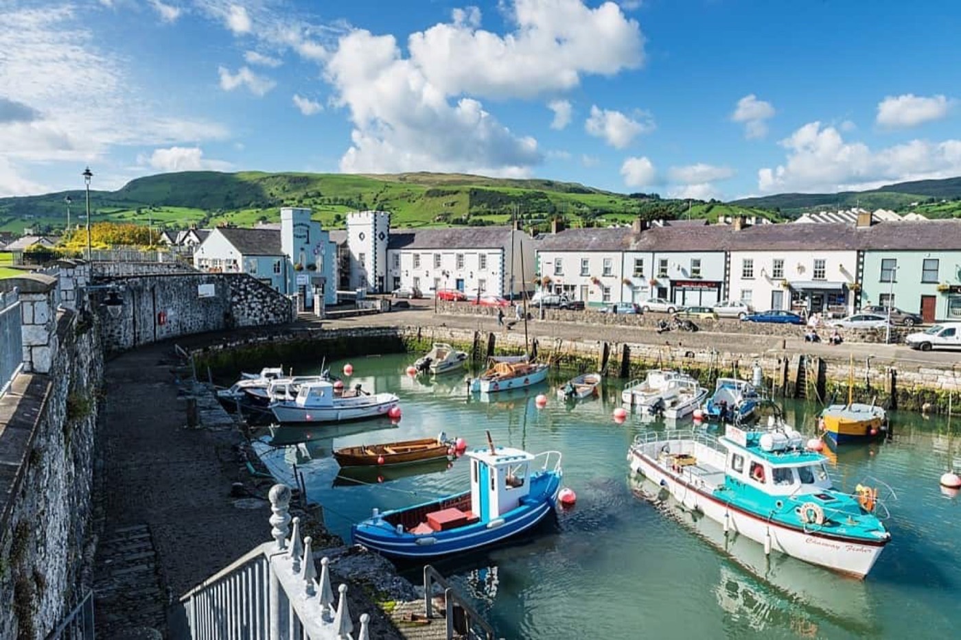 The small stone harbour at Carnlough on the Antrim coast