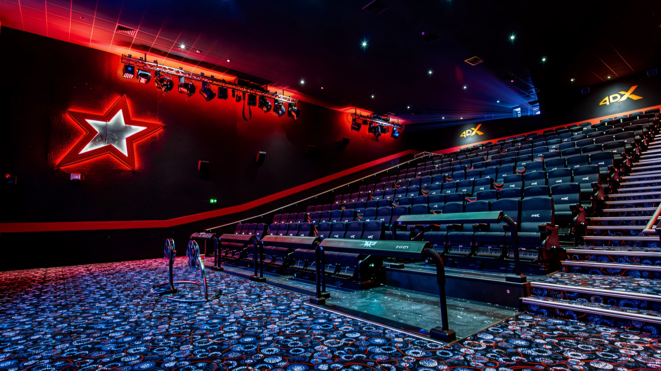 Motion seats inside one of the screens