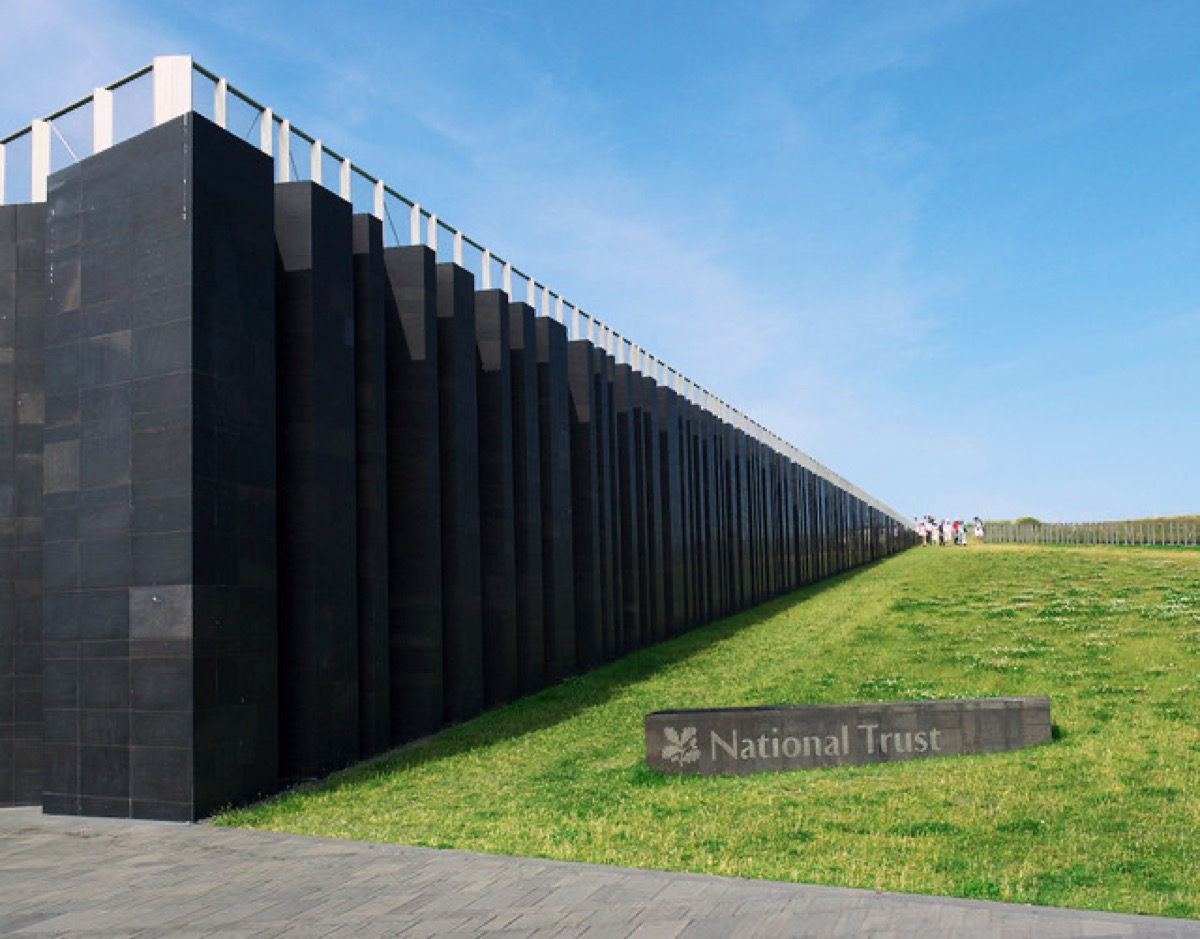 The grass-roofed basalt-clad Giant's Causeway Visitor Centre