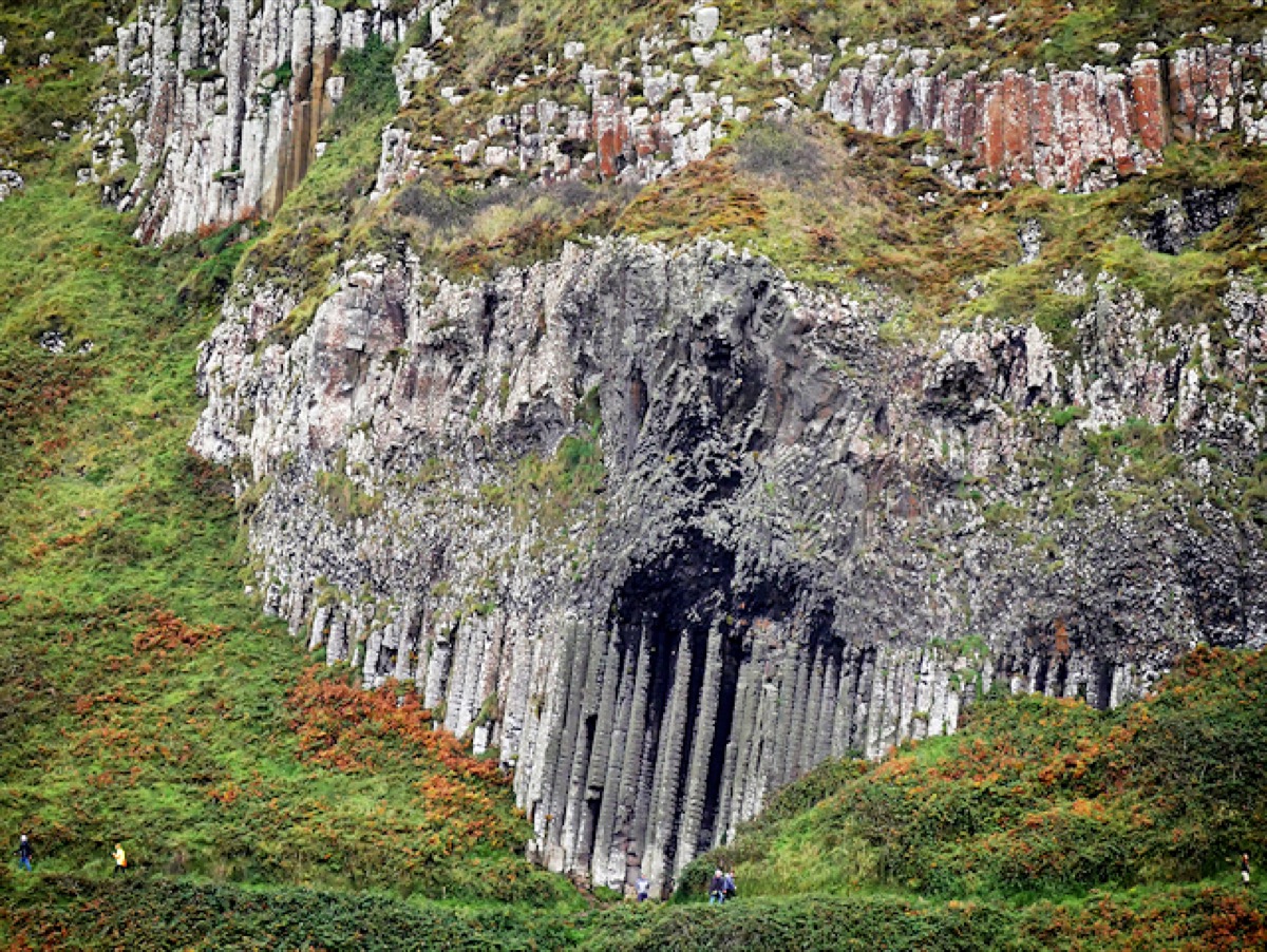 The Organ Pipes basalt formation in the cliff