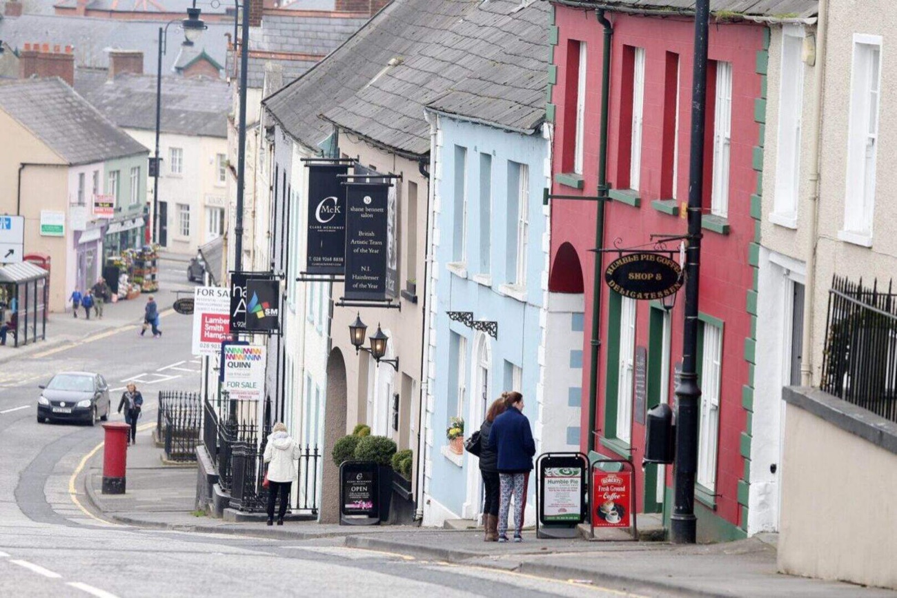 The colourful Georgian shopfronts along Main Street in Royal Hillsborough village