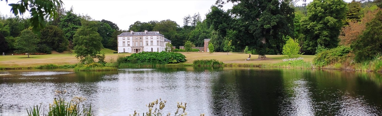 The lake at Montalto, with the mansion beyond the water