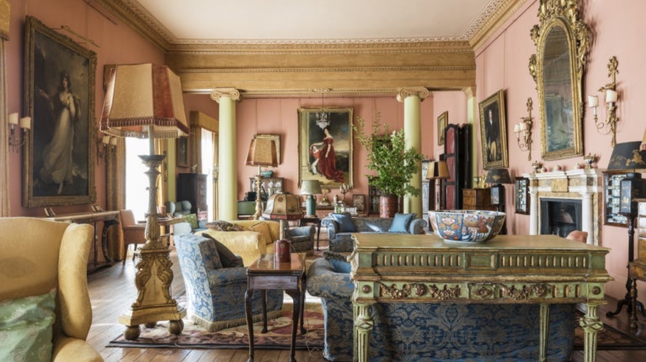 The drawing room with its treasures left as they were