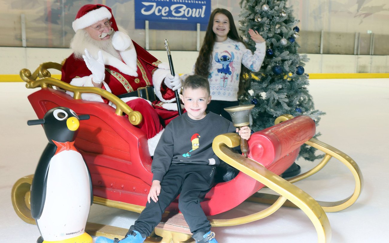 Families festive ice skating at Dundonald Ice Bowl
