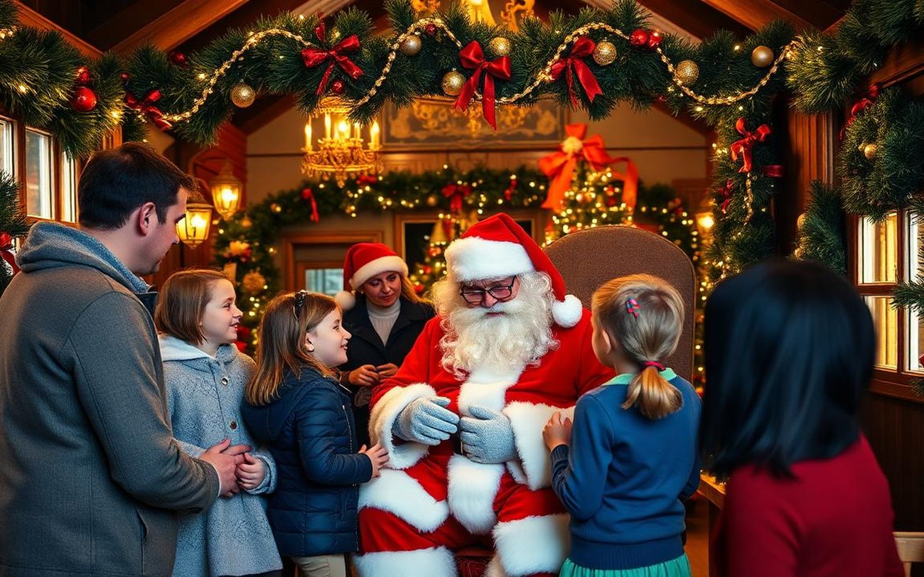 A festive woodland Christmas trail lit with lights at Colin Glen