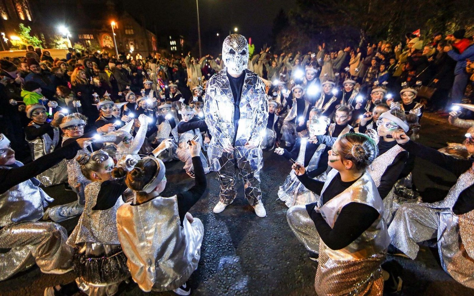 The Derry Halloween carnival at night