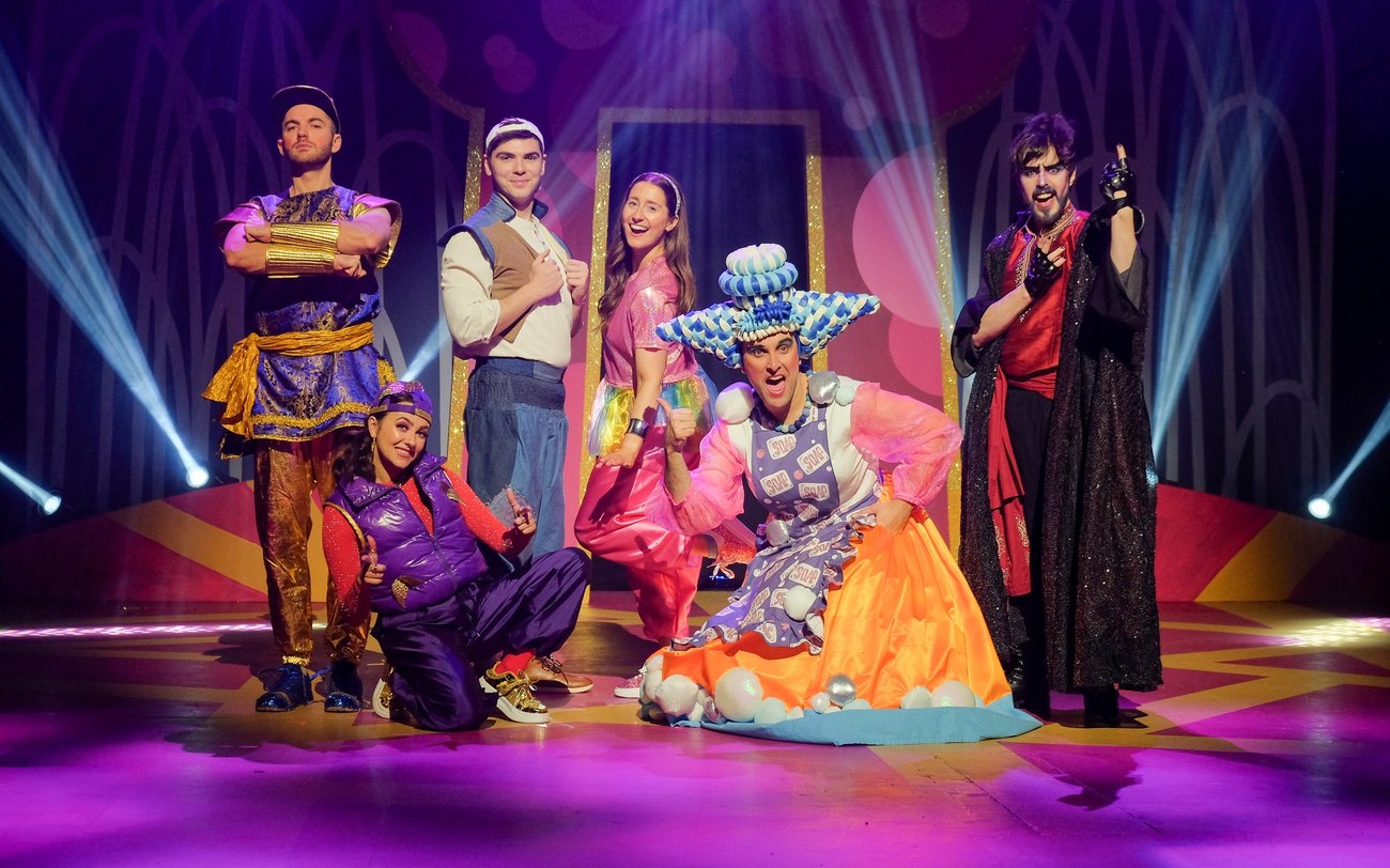 A colourful family pantomime on stage at the Market Place Theatre in Armagh