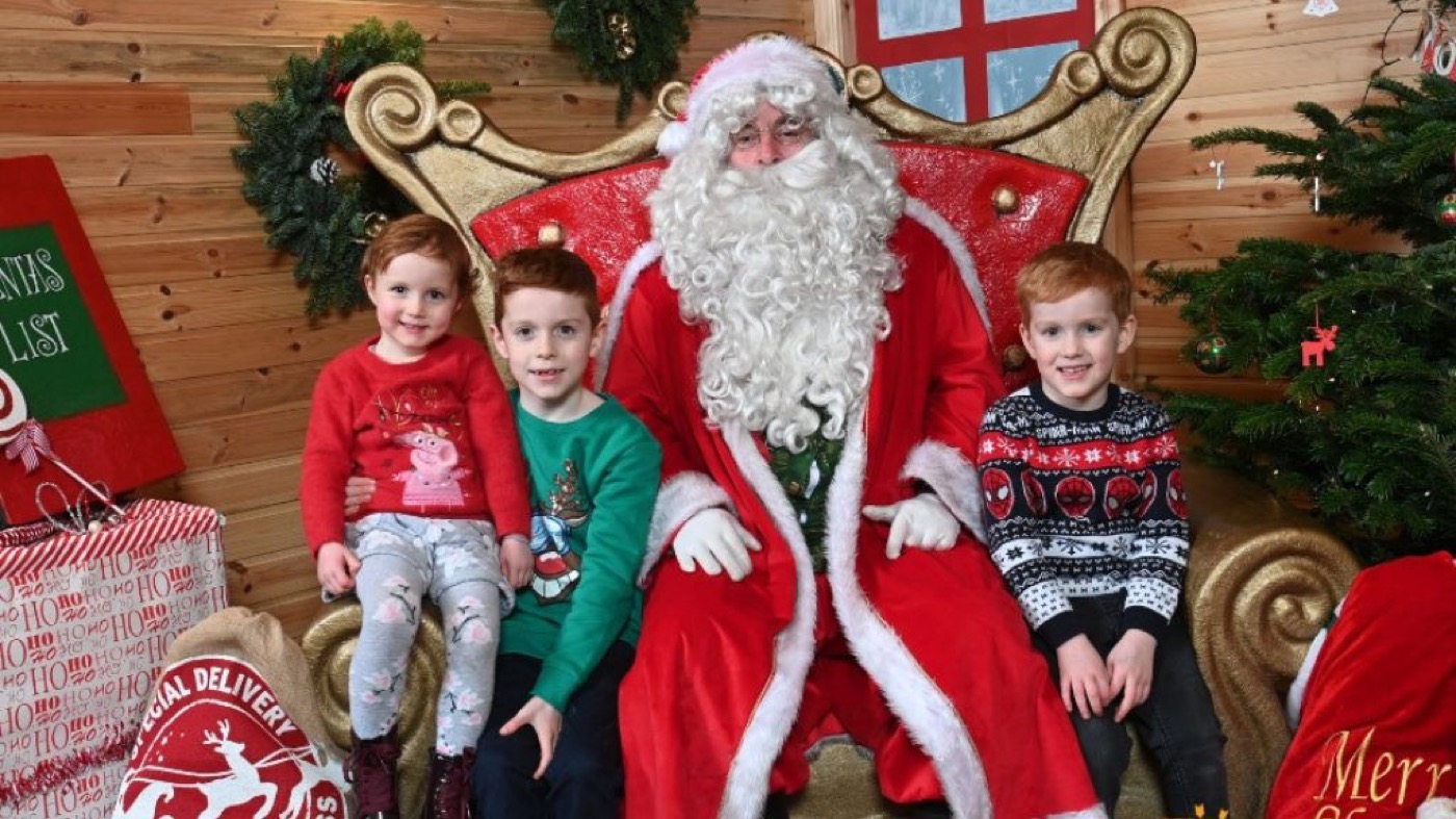 Santa's sleigh garage and workshop at Todds Leap Winter Wonderland
