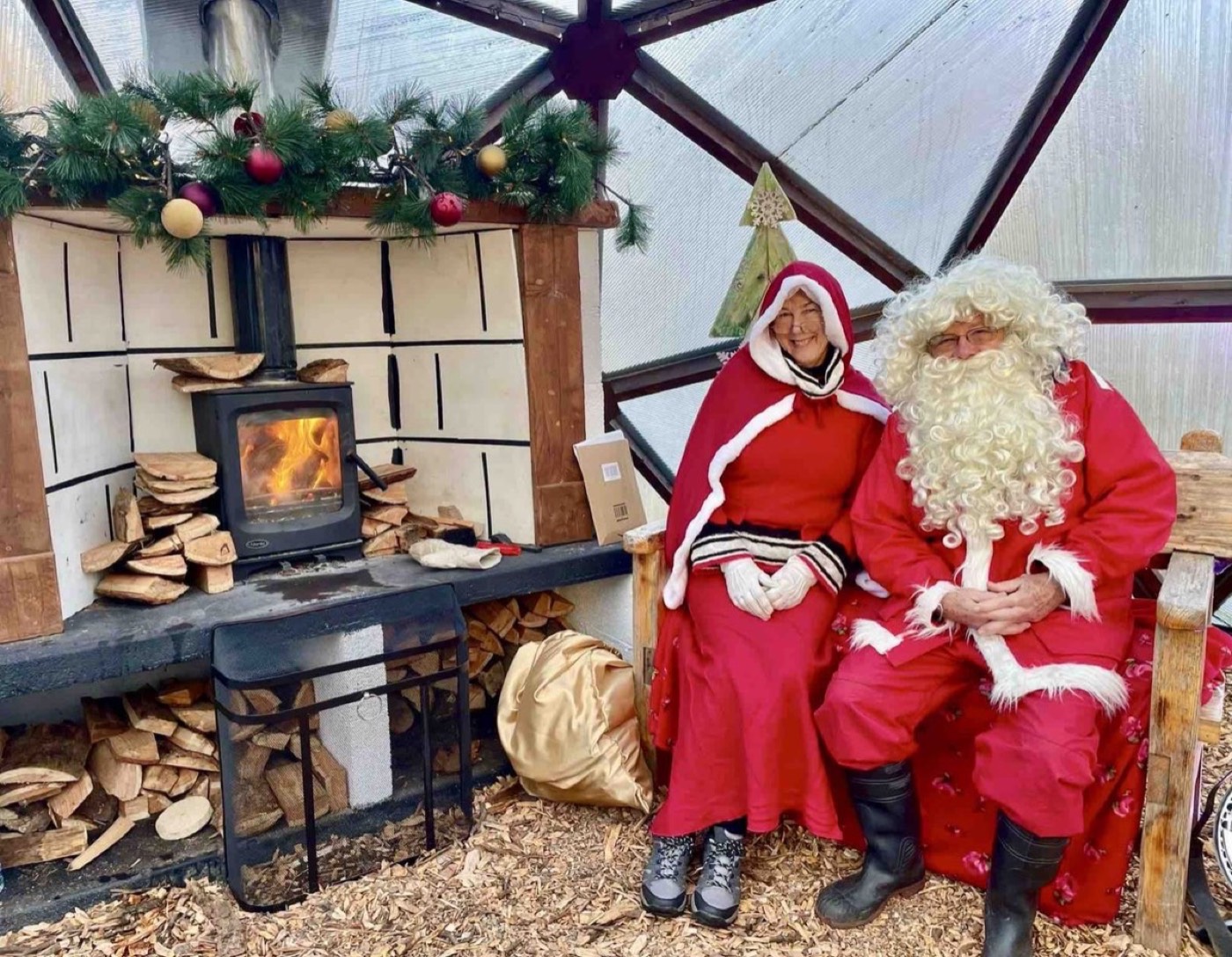 A winter roller rink and festive lights at Share Discovery Village