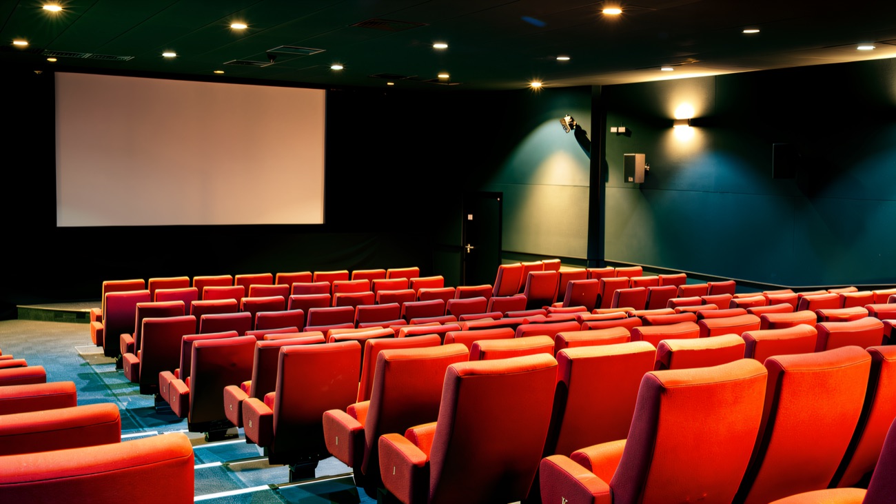 Red seats in one of the two screens