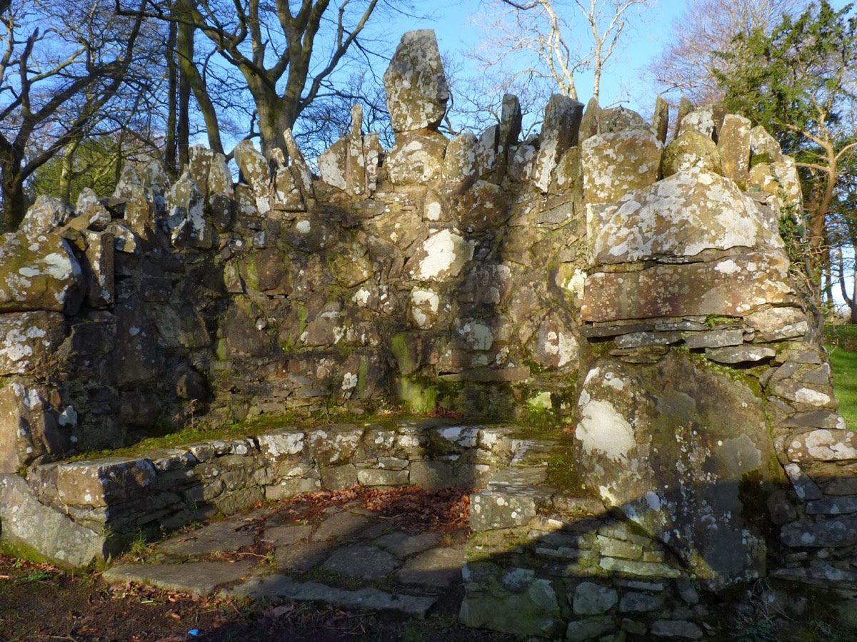 The rock garden with its outcrops and low planting