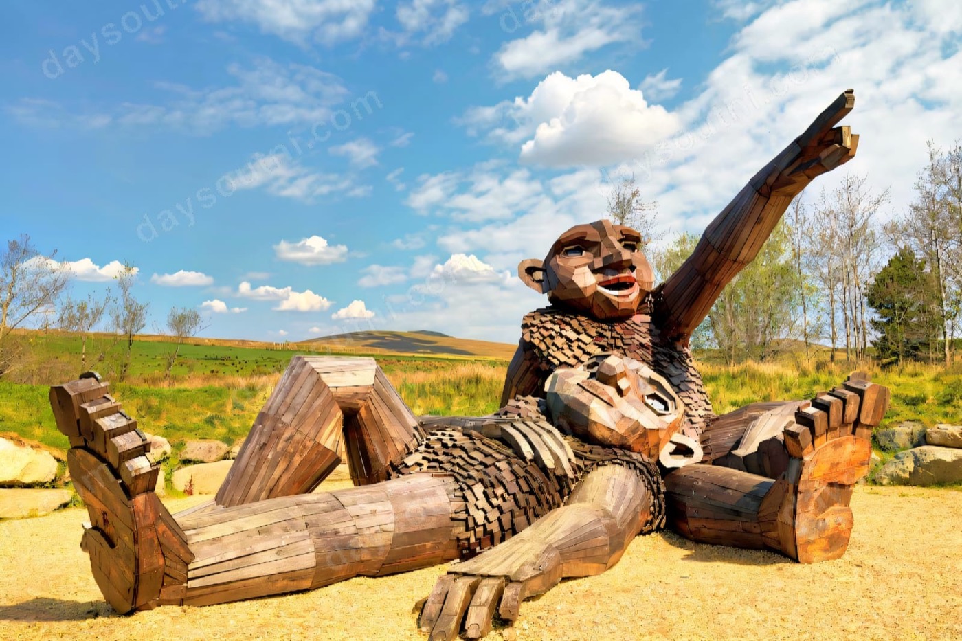 A giant wooden sculpture in the Glenelly Valley in the Sperrins