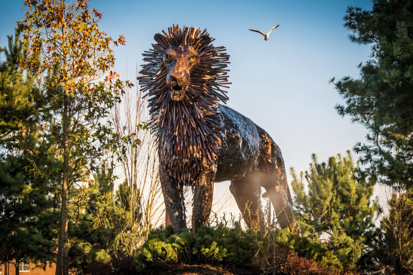 The Aslan sculpture in CS Lewis Square, east Belfast