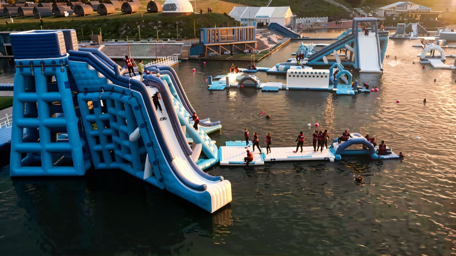 The aqua park at Let's Go Hydro