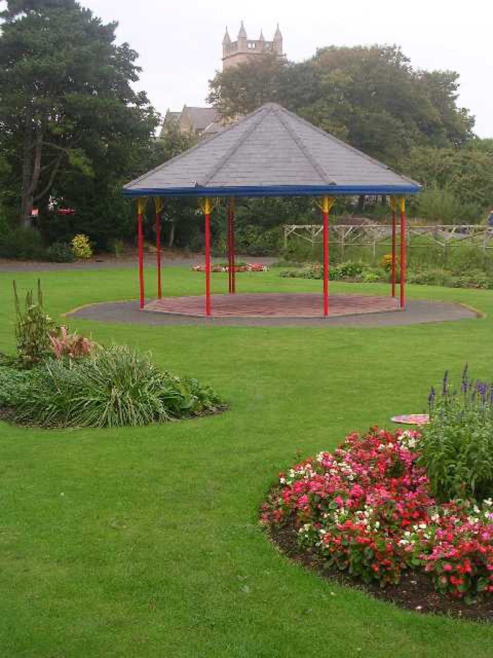 The bandstand and flower beds at Ward Park Bangor
