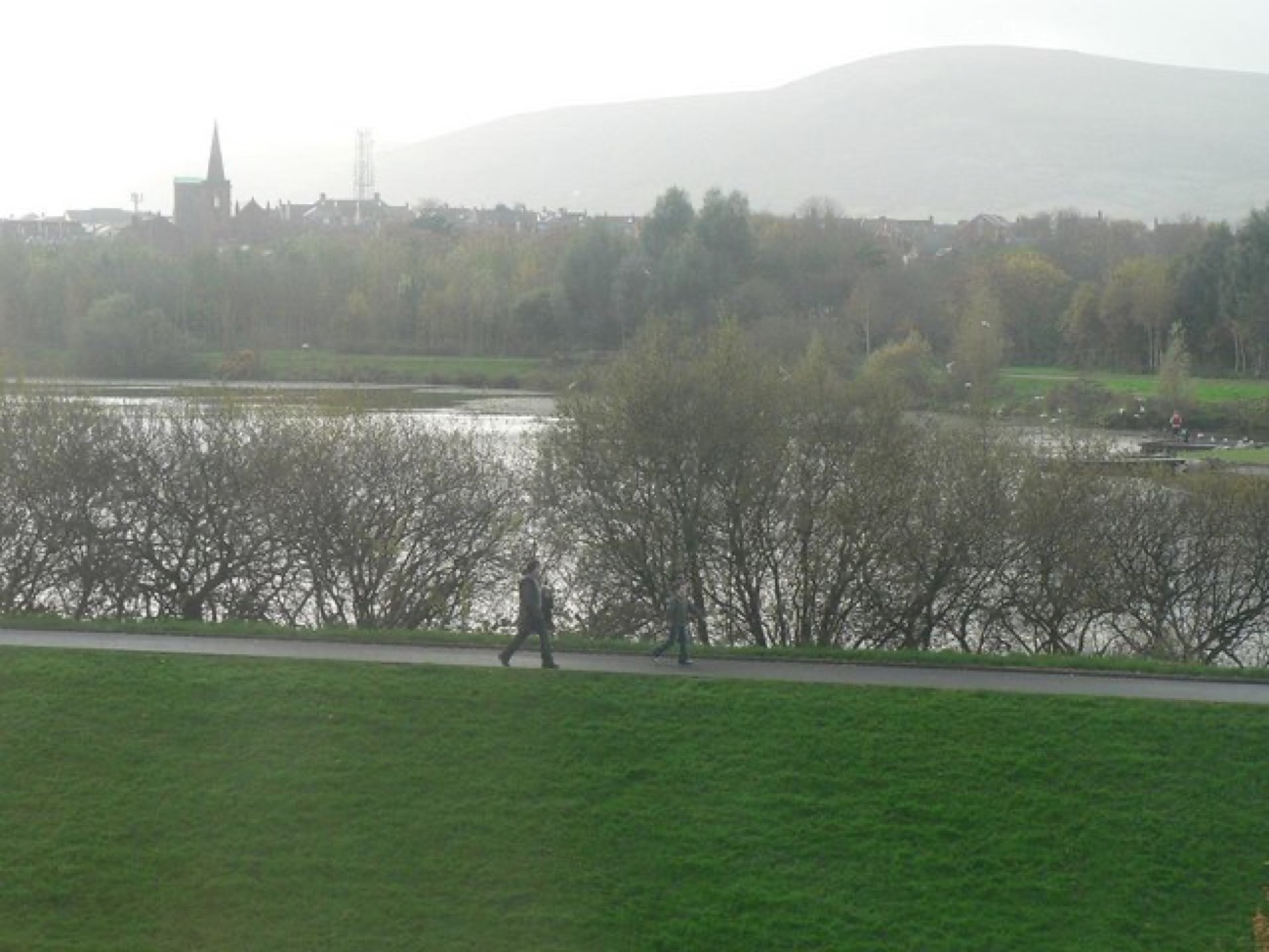 Walking path beside the Waterworks pond